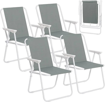 Opvouwbare kunststof tuinstoelen 4-delige set | Donkergrijs | 58x53x76 cm