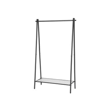 Kledingrek met kledingstang, metaal, matzwart, 92,5 x 33,5 x 153 cm