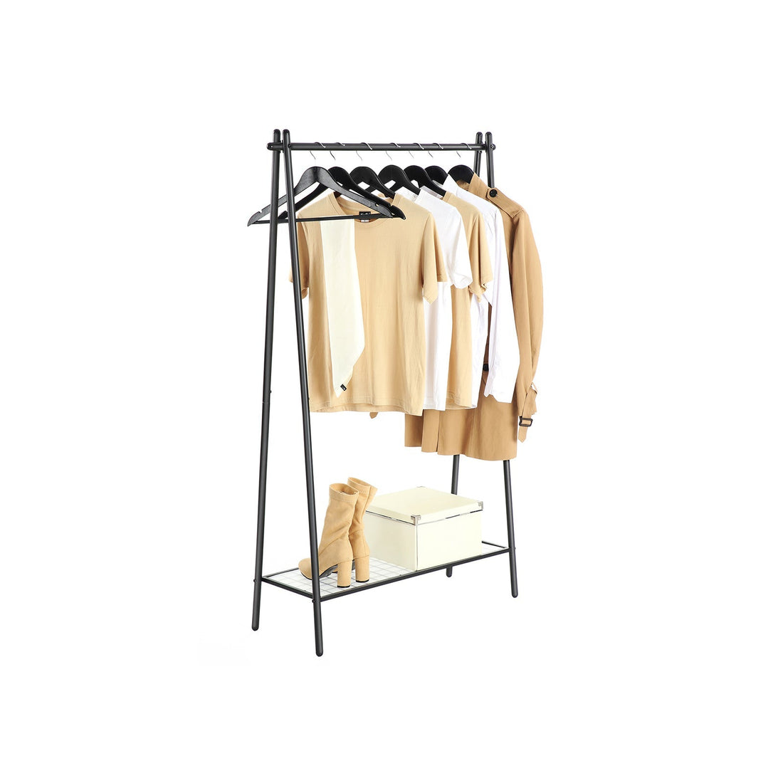 Kledingrek zwart - garderoberekje - 40 kg draagvermogen - 92,5 x 33,5 x 153 cm