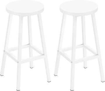 Ronde barkruk met metalen frame en voetensteun | 30,5x30,5x64,5 cm