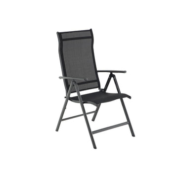 Verstelbare tuinstoel - aluminium - zwart - 56 x 70 x 106 cm