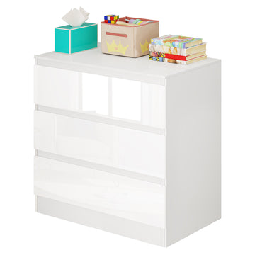 Ladekast met 3 lades hoogglans wit | Wit | 80x48x78 cm