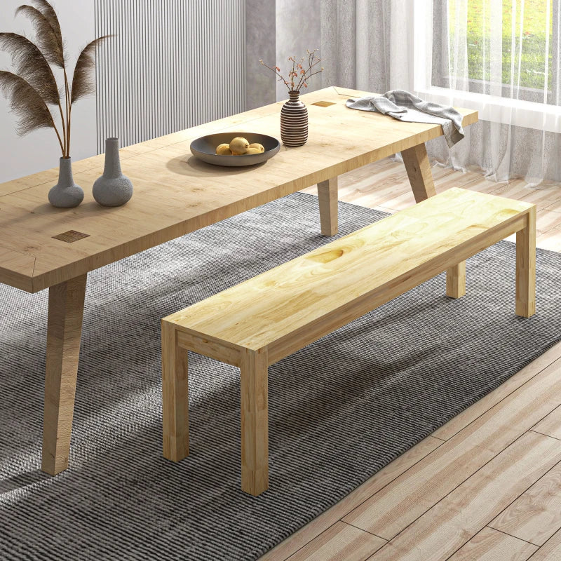 Holzbank für 3 Personen | Farbe: Natur | Maße: 150x33x45 cm