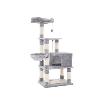 Kattenboom met krabpaal - Speeltoren - Pluche ligplekken - 55 x 40 x 138 cm