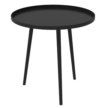 Ronde bijzettafel - Stalen tafel binnen en buiten | Kleur: Zwart | Afmetingen: 40x40x50 cm