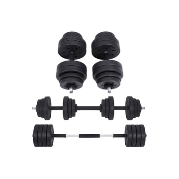 Verstelbare dumbbellset met halterstang – 10-30 kg – ruimtebesparend
