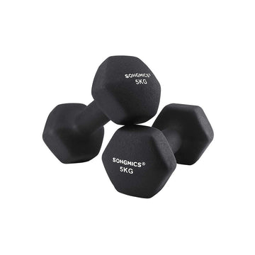 Set van 2 verstelbare dumbbells - mat zwart - antislip - comfortabele grip