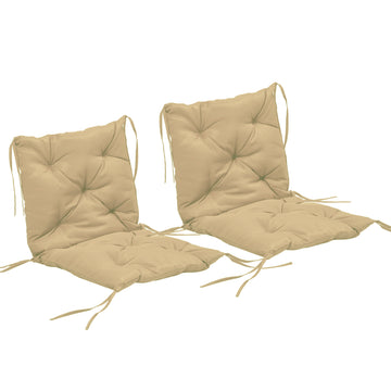 Set van 2 zitkussens voor stoelen - Khaki | Kleur: Khaki | Afmetingen: 50x98x8 cm