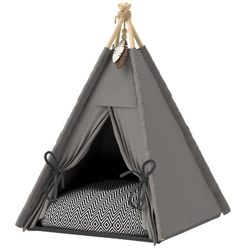 Tipitent voor katten en kleine honden | Kleur: Grijs | Afmetingen: 60x60x76 cm