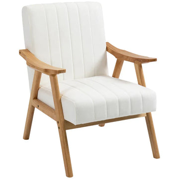 Gestoffeerde fauteuil - Scandi design | Kleur: Crème | Afmetingen: 68x74x82 cm