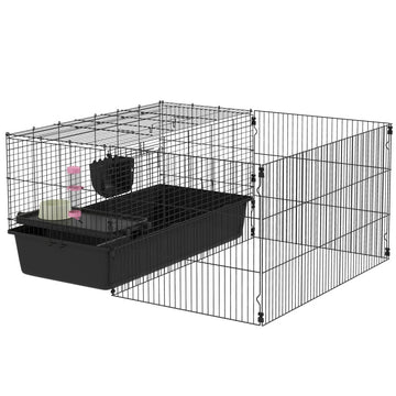 Caviakooi met ren en accessoires | Kleur: Zwart | Afmetingen: 99x112,5x54 cm