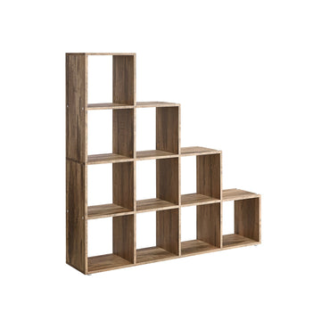 Spaanplaat boekenkast - Opbergrek - Camelbruin - 29 x 129,5 x 129,5 cm - Kantelbeveiliging