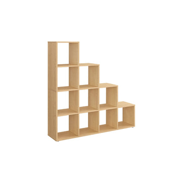 10-vaks boekenkast - opbergrek - ruimtebesparend - 29 x 129,5 x 129,5 cm - bruin
