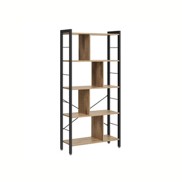 Boekenkast - Industrieel opbergrek - Spaanplaat - 30 x 74 x 154,5 cm - 20 kg per plank