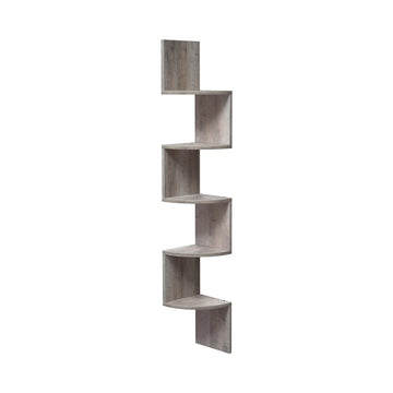 Hoekrek - Hoekboekenkast - Zwevende plank - Veel opbergruimte - 20 x 20 x 127,5 cm