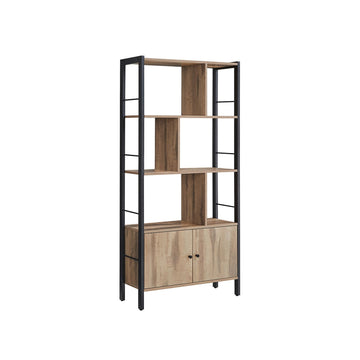 Boekenkast met 4 open planken, bruin-zwart, 30 x 74 x 154,5 cm