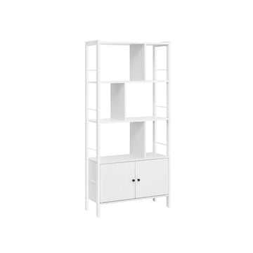 Boekenkast - Opbergrek - Spaanplaat en staal - 30 x 74 x 154,5 cm - Wit