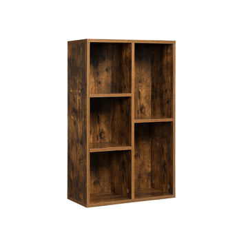 Boekenkast met 5 vakken - Opbergrek - Antikantelbeveiliging - 50 x 24 x 80 cm