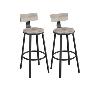 Barstoelen set van 2 - krukken - spaanplaat/staal - greige/zwart - 54 x 99 cm