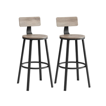 2-delige barkrukset - keukenkrukken - ontbijtbarstoelen - stalen frame - 54 x 99 x 37 cm