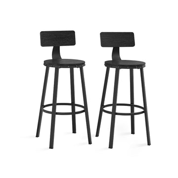 Industriële barkrukken set van 2 - zwart - spaanplaat en staal - 73 cm hoog