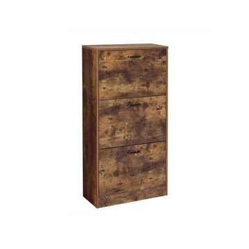 Schoenenkast met 3 kleppen – Schoenenopberger – 18 paar – vintagebruin – 60 x 24 x 120 cm