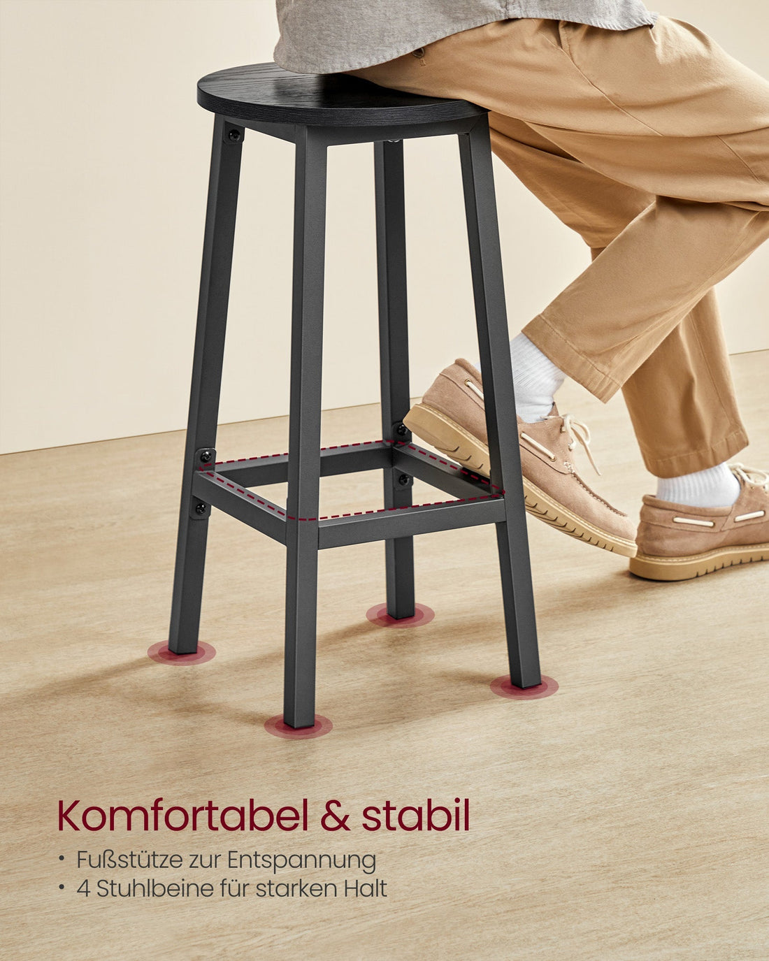 2-delat barpallset - spånskiva och stål - 100 kg - 32 x 65 cm - svart