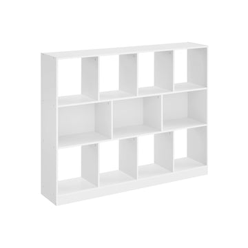 Boekenkast - Opbergrek - Spaanplaat - 11 vakken - 30 x 126 x 100 cm - Wit