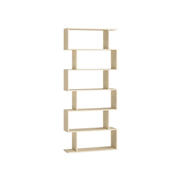 Houten boekenkast - opbergrek - organizer - 10 kg per niveau - bruin - 24 x 70 x 191 cm
