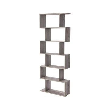 Bruine S-vormige boekenkast - opbergrek - 70 x 24 x 190,5 cm