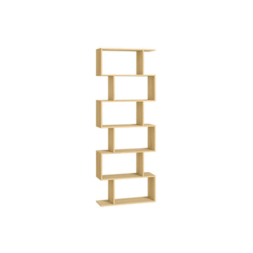6-laags boekenkast - displayrek - houten boekenrek - naturel eiken - 24 x 70 x 190,5 cm