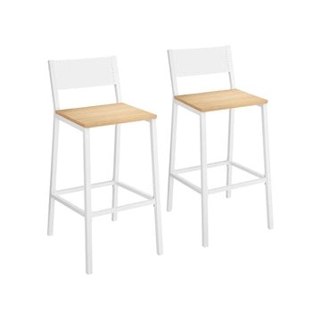 2-delige barkrukset – keukenkrukken – chipboard en staal – 50,7 x 43,1 x 97,2 cm