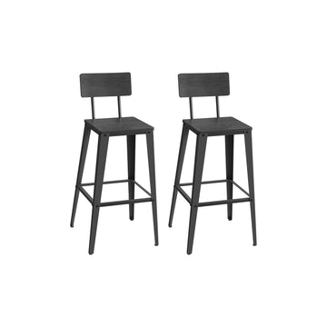 Set van 2 barkrukken met rugleuning - comfortabele hoge stoelen