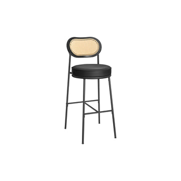 2-delige barkrukset - hoge keukenkruk - zwart - 89 x 44,5 x 27,5 cm