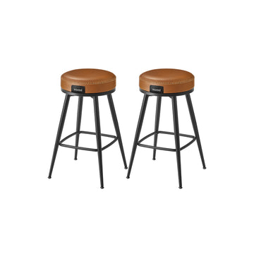 Set van 2 barkrukken 65 cm hoog | Karamelbruin | 54x54x65 cm