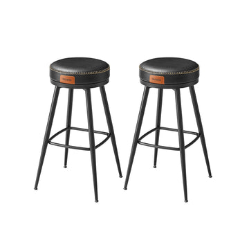 Set van 2 barkrukken 76 cm hoog | Inktzwart | 56x56x76 cm