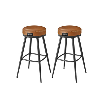 Barkrukken set van 2, 76 cm hoog | Karamelbruin | 56x56x76 cm