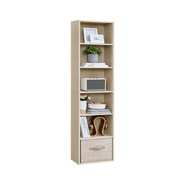 6-laags staand rek - boekenkast - opbergkast - houtvezelplaat - ruimtebesparend - 24 x 40 x 178,5 cm