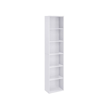 Staande boekenkast met 6 vakken - wit - 40 x 24 x 178,5 cm