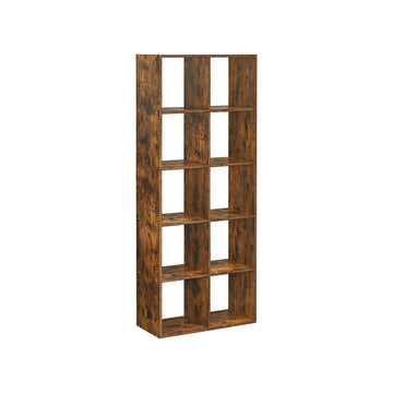 Boekenkast - 10 vakken - Bruin - Spaanplaat - 30 x 65,5 x 161,5 cm