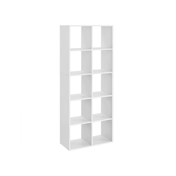 Boekenkast - 10 vakken - Open kast - Spaanplaat - Wit - 30 x 65,5 x 161,5 cm