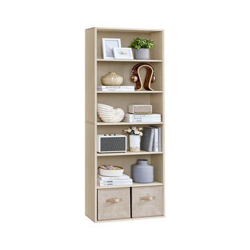 6-laags staande boekenkast - houten spaanplaat - 24 x 60 x 178,5 cm - bruin