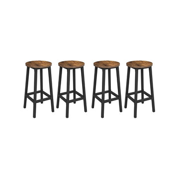 Barstoelen set van 4 - spaanplaat/staal - vintage bruin/zwart - 32 x 65 cm
