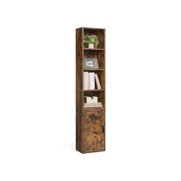 Bruine houten boekenkast - opbergrek - max. 60 kg - 24 x 31,8 x 175 cm