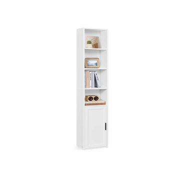Boekenkast wit, houten opbergrek, 24 x 31,8 x 175 cm