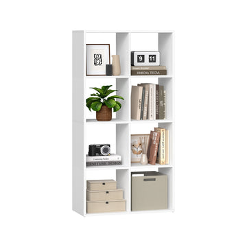 Boekenkast met 4 niveaus en open vakken | Wolkenwit | 98x30x130.2 cm