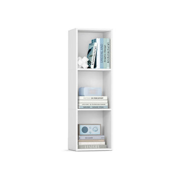 Boekenkast 3 niveaus open opbergrek wit 24x30x94,8 cm
