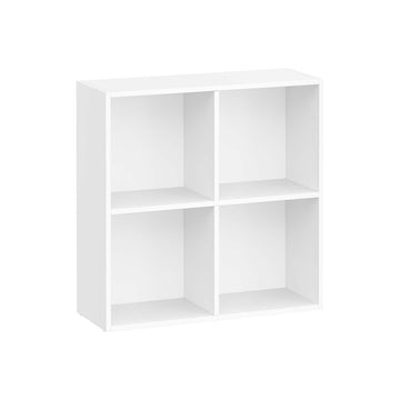Boekenkast met 4 vakken - opbergrek - wit spaanplaat, MDF - 24 x 66 x 66 cm