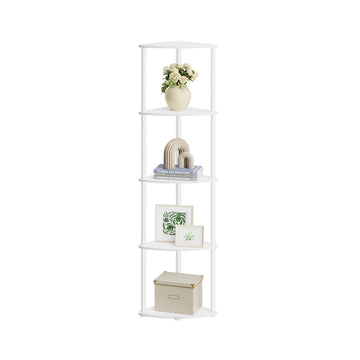 Hoekrek met 5 niveaus | Sneeuwwit | 27x38,3x139 cm