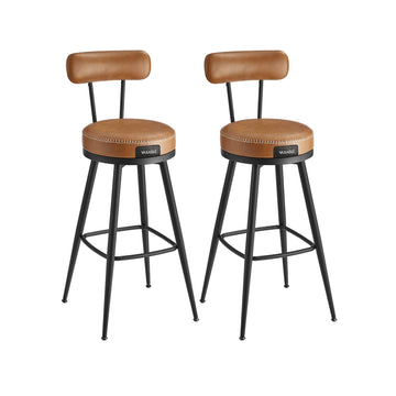 2 barkrukken set – staal, PU leer, 57 x 57 x 101 cm